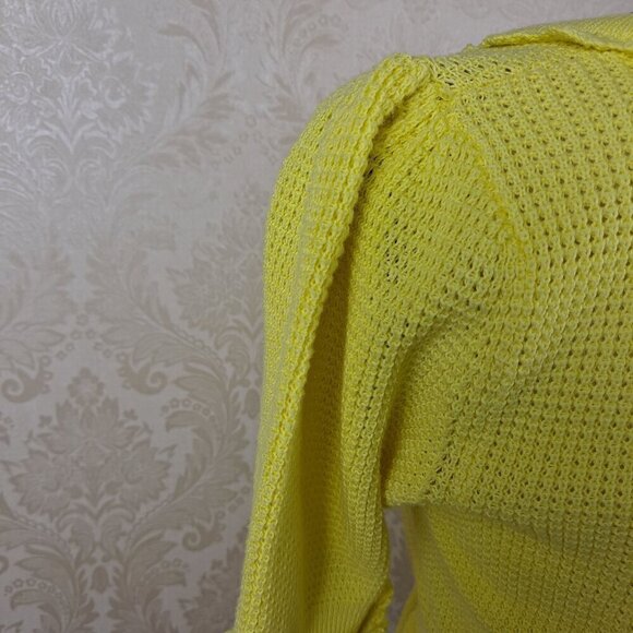 Anthropologie Knitted & Knotted Size Small Yellow Button Front Peplum Top NWOT - Picture 8 of 16